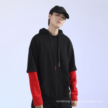 Cotton Fake Two-Piece Fashion Splicing Youth Hoodie